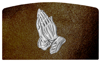 DACRO-516-SL-SH-BR Silver Praying Hands Shimmer Brown
